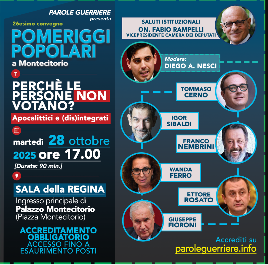 Pomeriggi Popolari a Montecitorio – Perché le persone non votano? Apocalittici e (dis)integrati